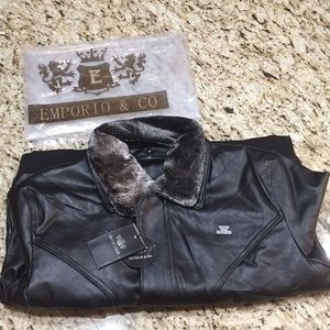 Authentic Emporio & Co Black Leather Coat